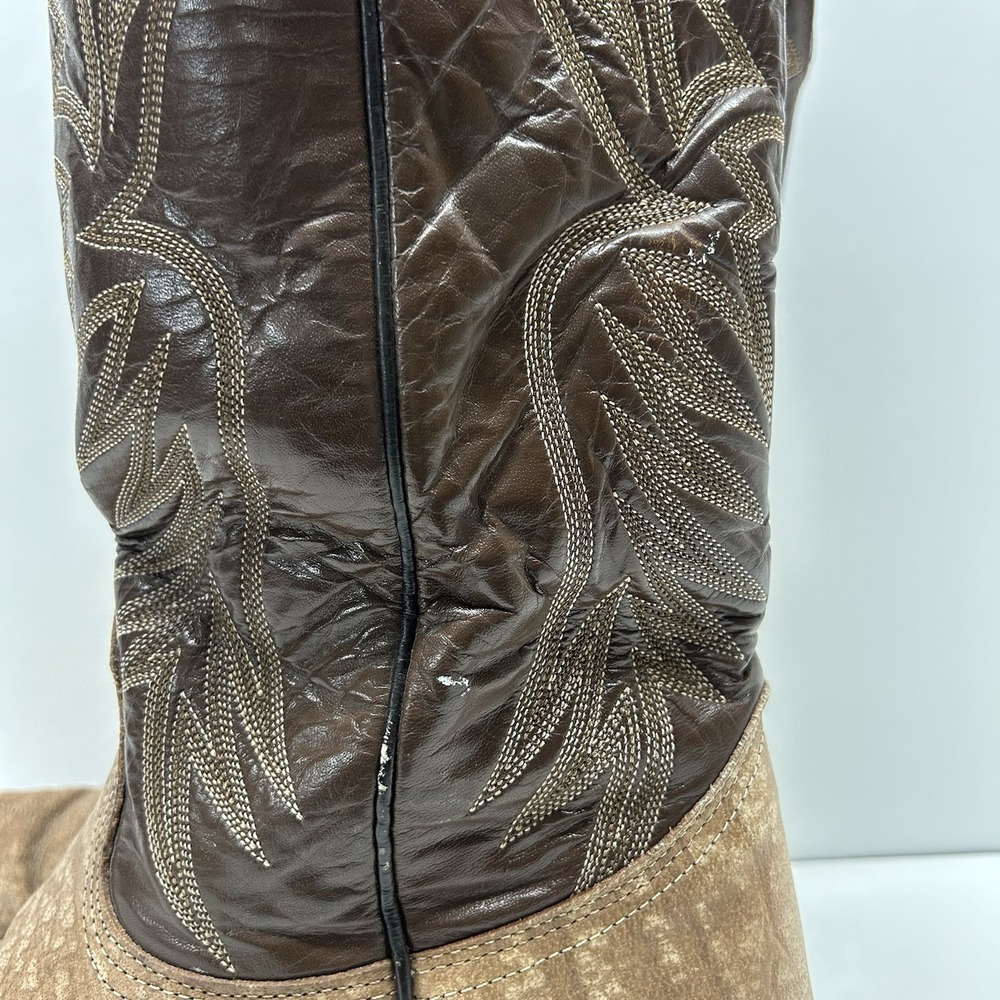 Vintage Nocona Cape Buffalo Cowboy Boots Men's 8 Ee Exotic Western Usa View 2